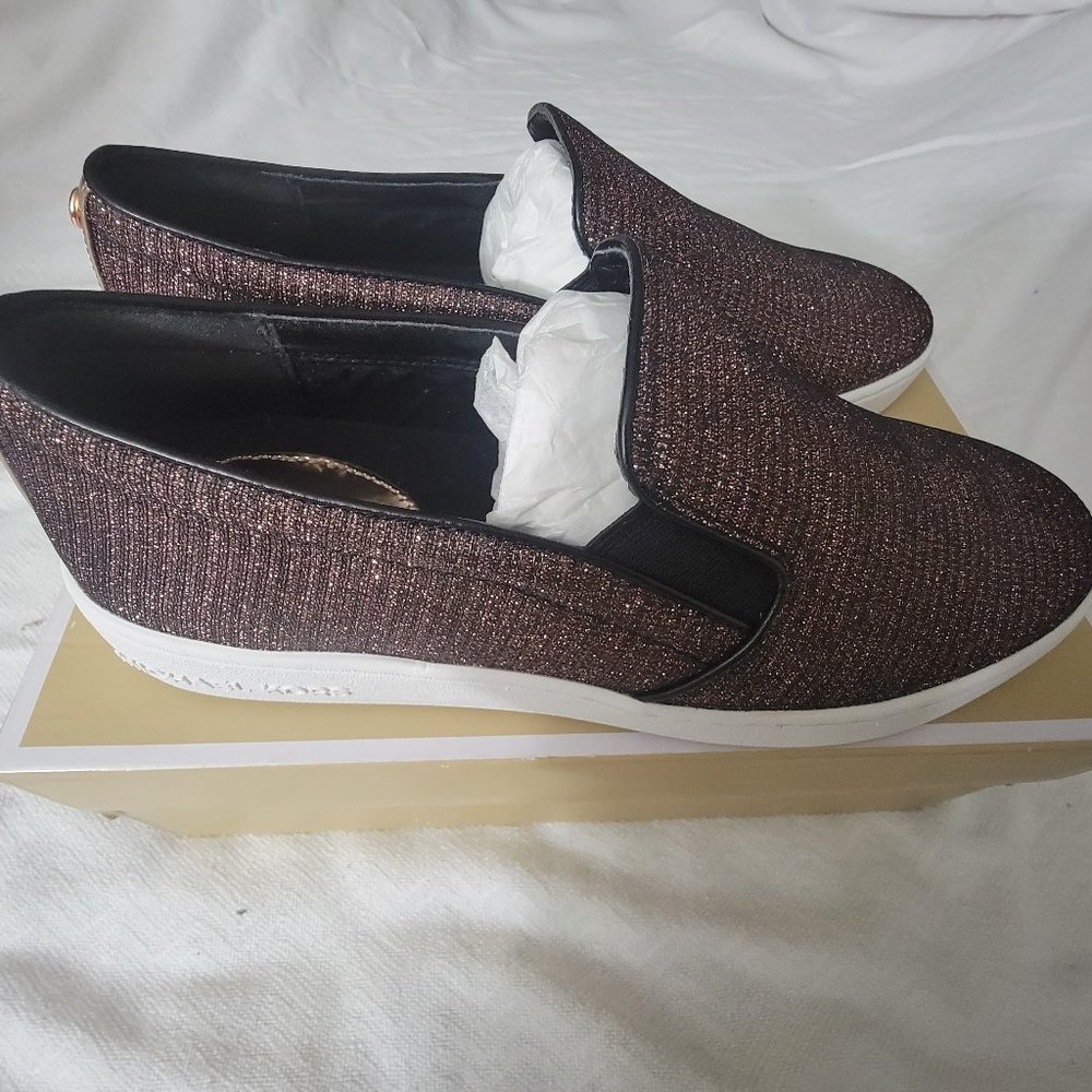 Michael Kors Keaton Rose Gold Slip ons NIB